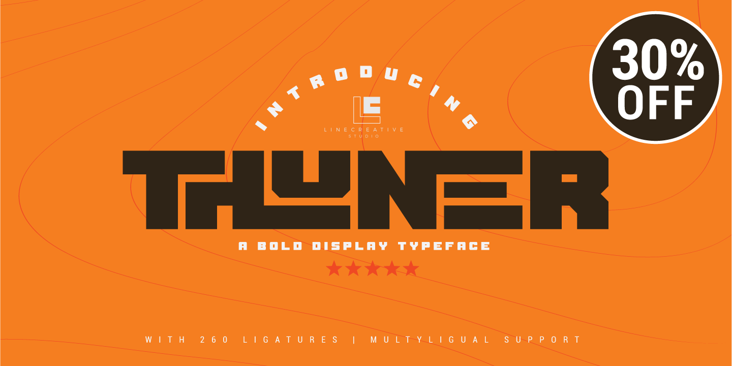 Thuner Font preview